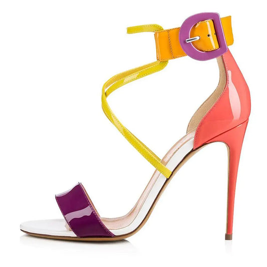 China Factory Handmade Colorful Sweet Prince Party Dress Shoes High Heel Ladies Sandals